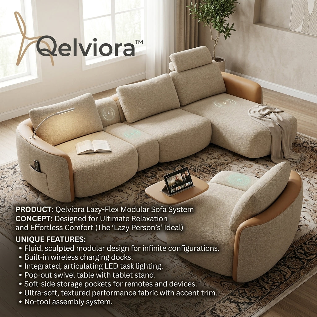 Qelviora Lazy-Flex Modular Sofa System